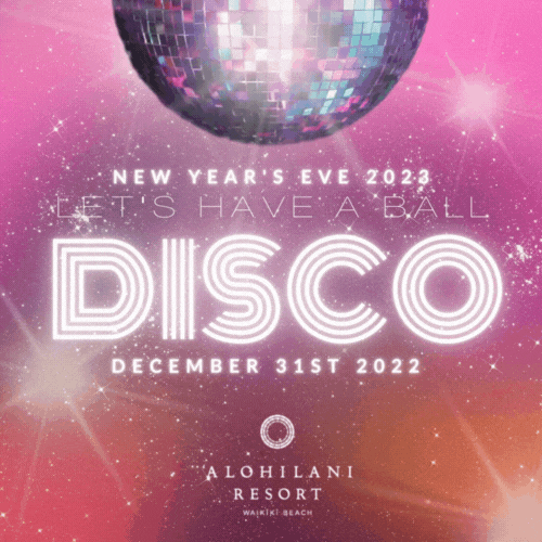 New Year's Eve 2023 Disco ball graphic