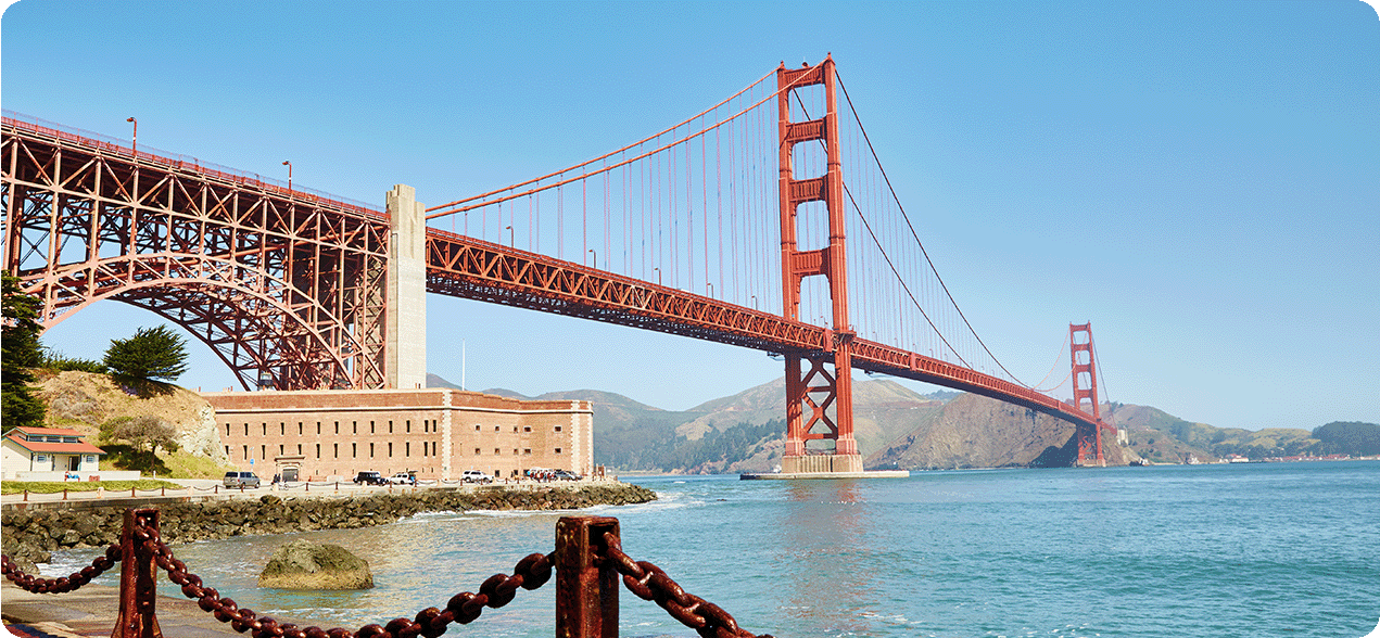 Golden Gate bridge in San Francisco.