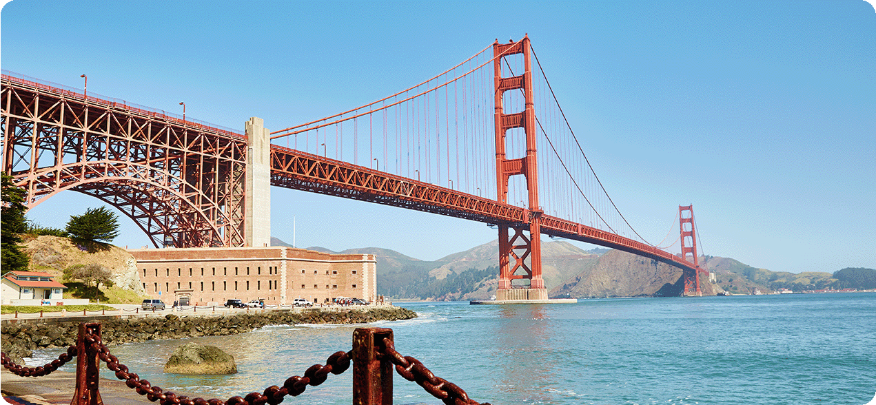 Golden Gate bridge in San Francisco.