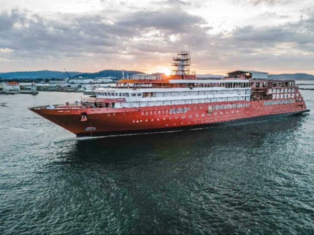 Windstar Cruises’ new Star Seeker floats out in Portugal